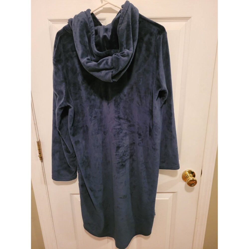 32 Degrees Navy Blue Plush Hooded Sleep Dress - Picture 2 of 4